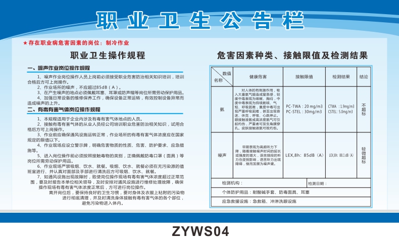 翠織星職業衛生公告欄海報宣傳欄職業衛生管理制度衛生操作規程應急