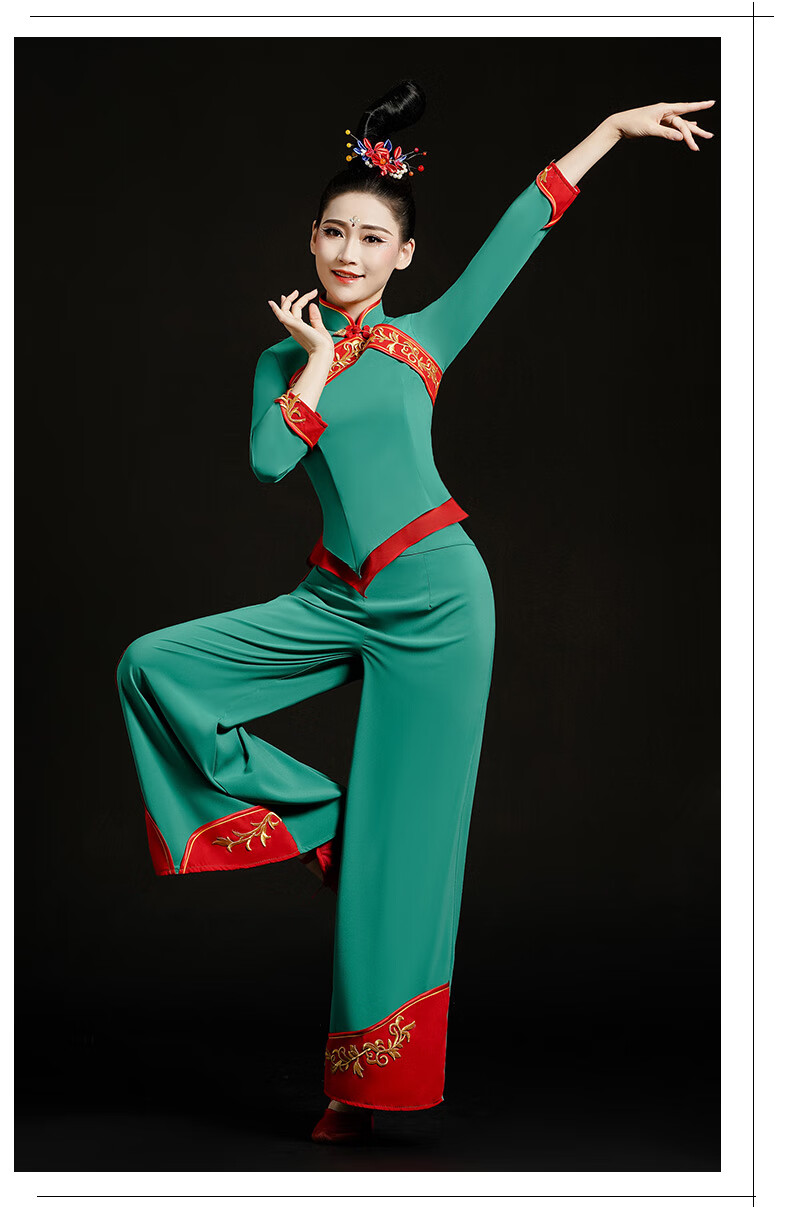 服秧歌服2022新款东北斗笠舞演出服装腰鼓中老年胶州秧歌舞蹈服套装