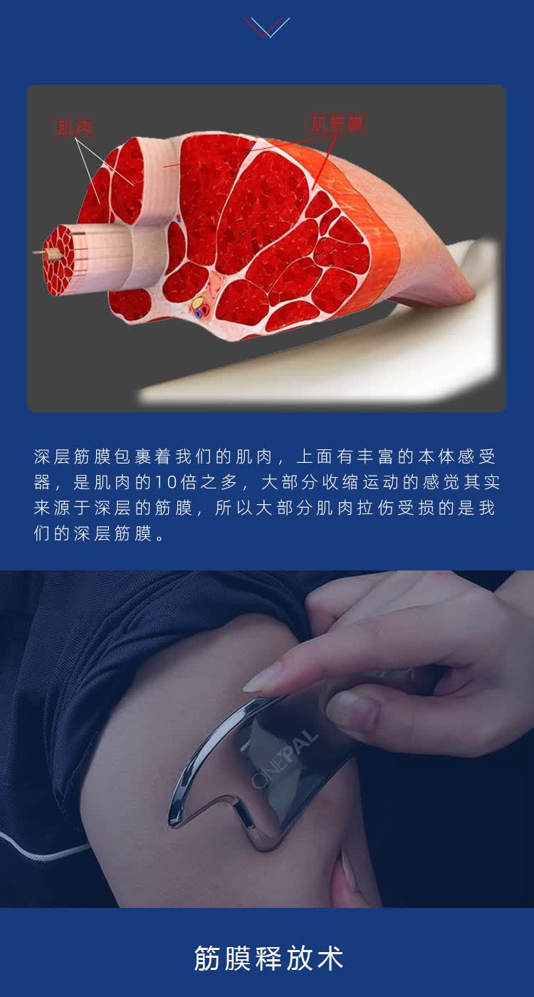 onepal筋膜刀肌筋膜松解刀套装不锈钢肌肉软组织放松运动理疗工具按摩