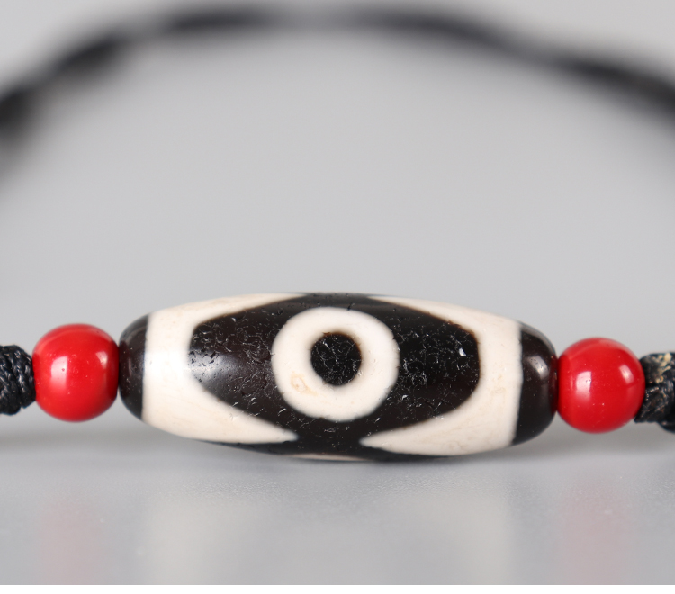 朴春 一物一图藏传三眼天珠锁骨链 财神天珠项链吊坠 民族风饰品男女