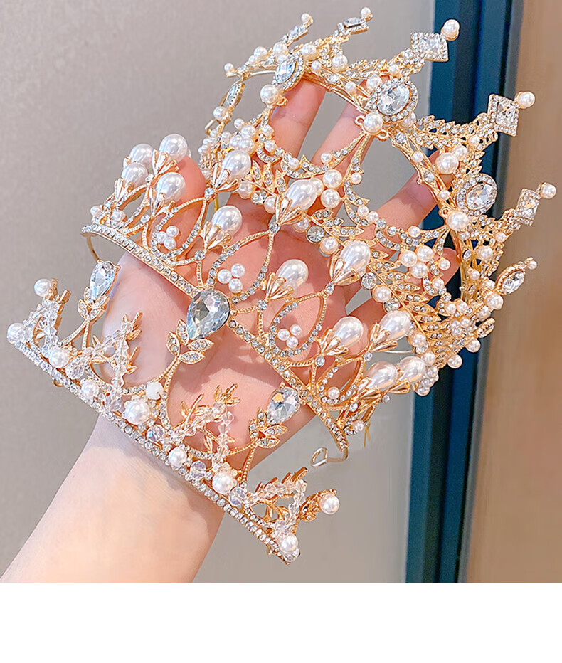 女皇皇冠头饰女童儿童韩式水晶王冠生日礼物公主宝宝发夹发卡发饰 15