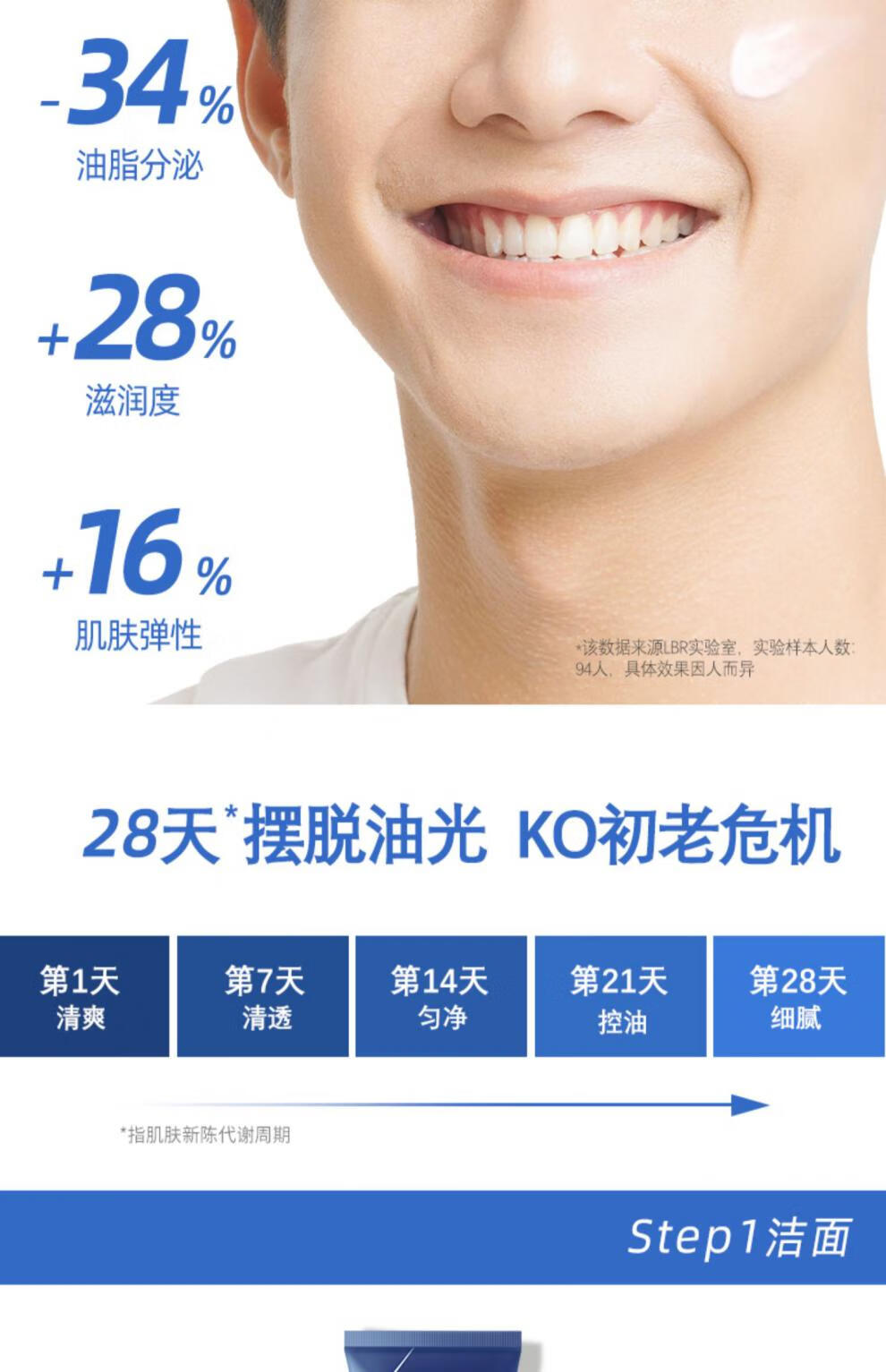 lbr男士水乳护肤套装清爽控油爽肤舒缓滋润德国护肤品官方 lbr洗面奶