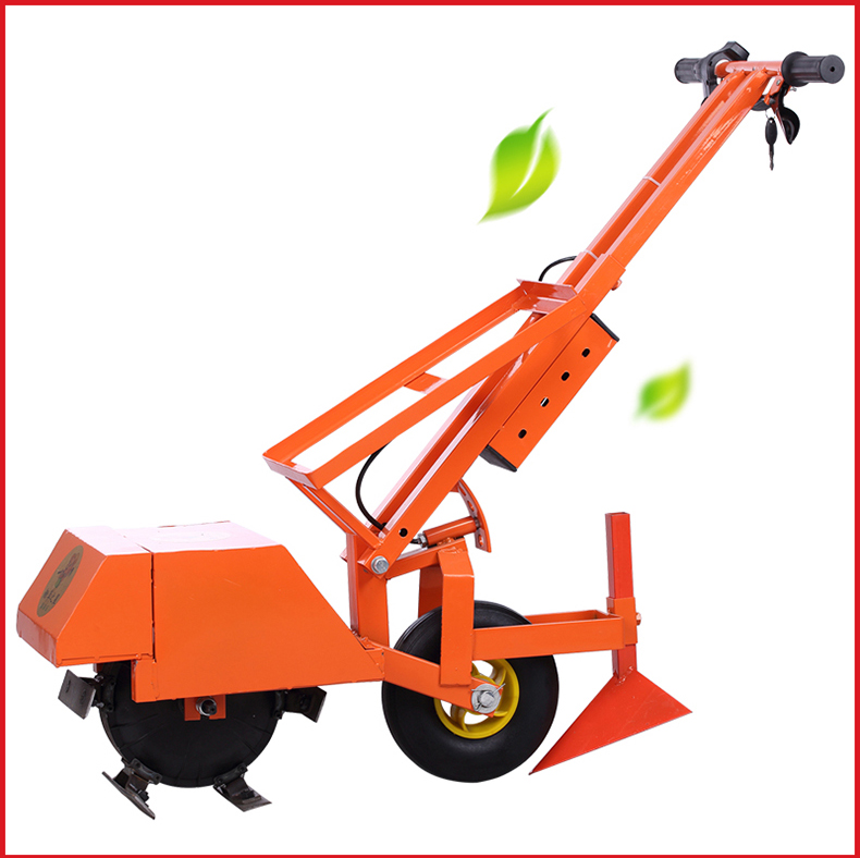 电动除草机多功能开沟机小型锄草松土开沟机 充电式 农用耕地机 独轮