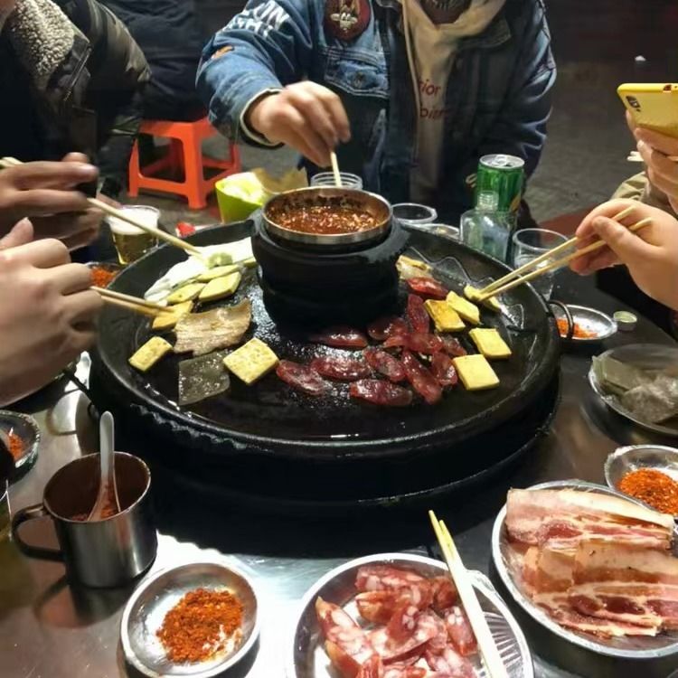 贵州网红烙锅两层织金土砂锅活油烙锅沙锅接油盘锅圈火锅抖音同款单层