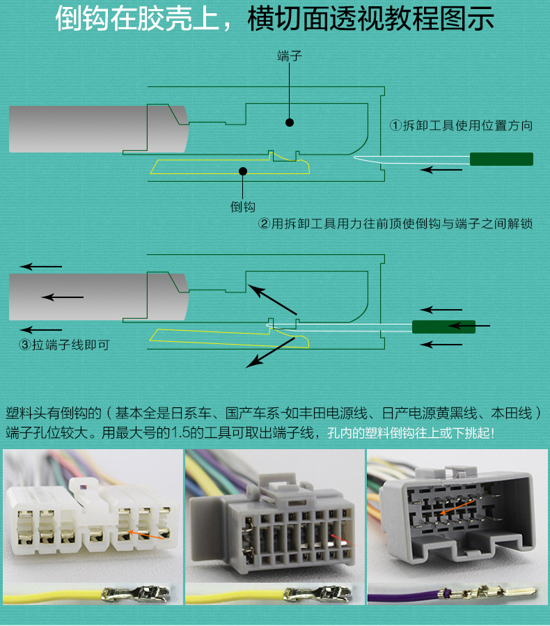 汽车线束插头端子退针器推针工具汽车维修拆卸线路挑线挑针取针器不带