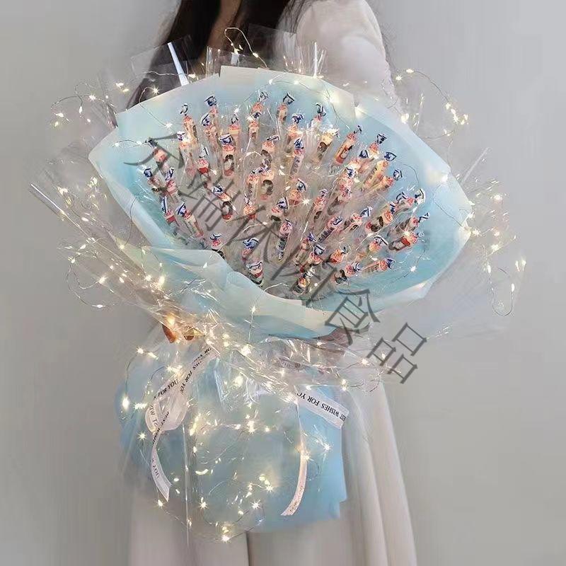 diy花束圣诞节礼物大白兔奶糖女生闺蜜生日礼品女朋友情人节礼33颗奶