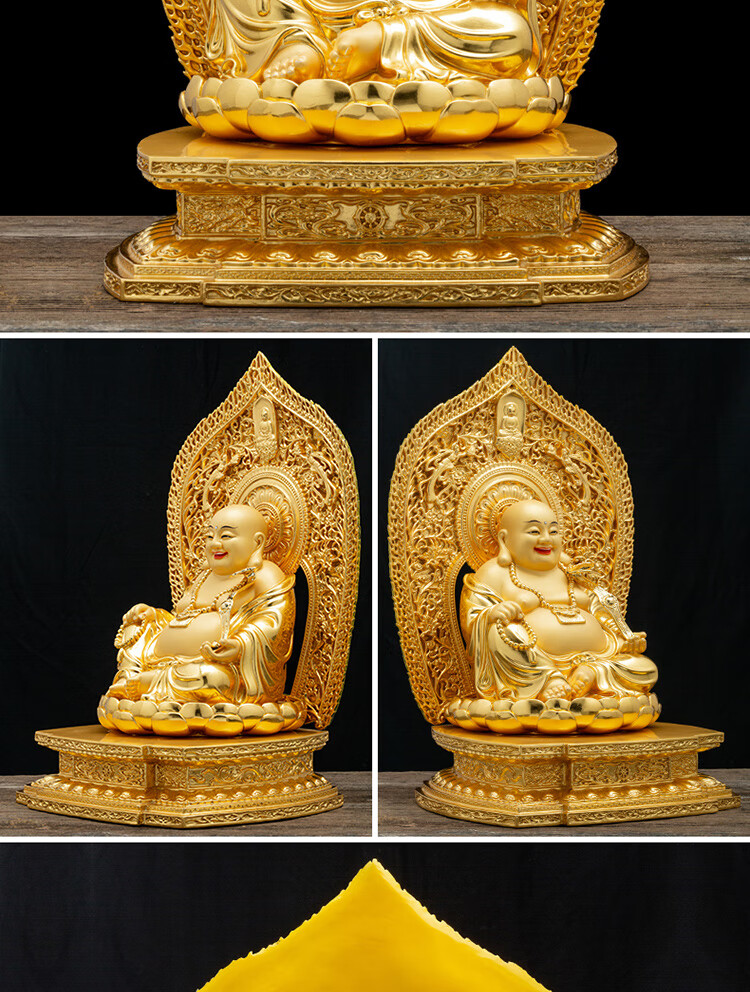 供奉释迦摩尼佛像三宝佛铜像摆件 12寸释迦牟尼黄铜贴金【图片 价格