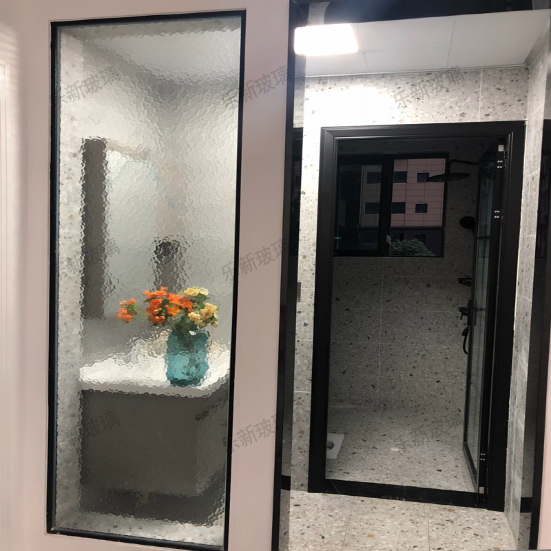 压花艺术玻璃超白长虹隔断入户屏风墙海棠银波纹雨花灯芯瓦楞钢化 5mm