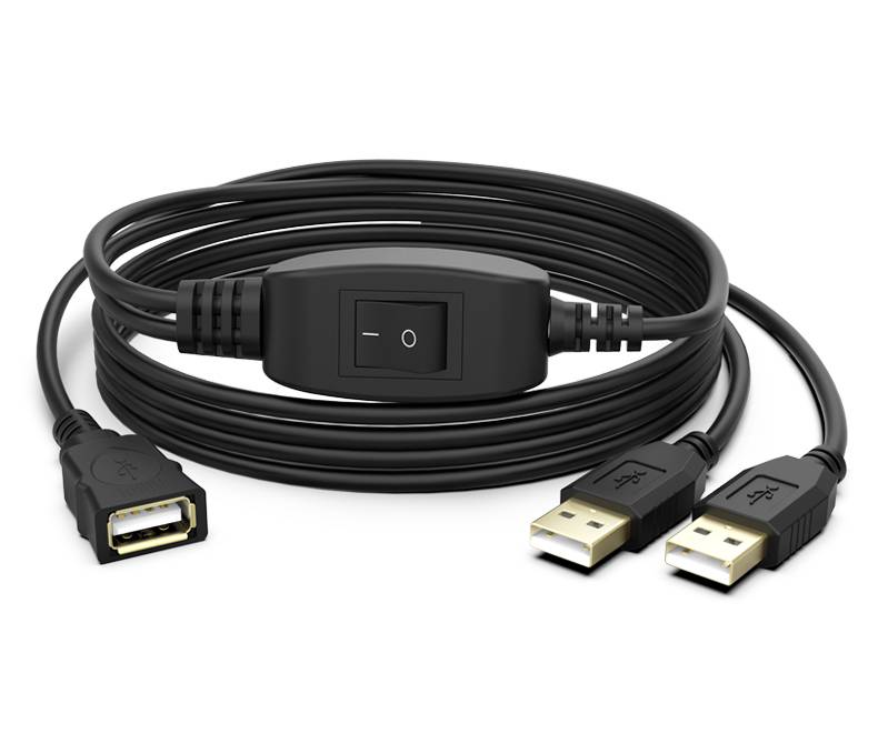 尚沃玛打印机线一拖二赛瑞捷usb打印机共享线数据线一拖二两台电脑