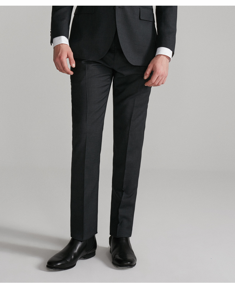 fullmonty澳毛西裤男士商务休闲垂感西装裤子直筒修身正装长裤春藏青