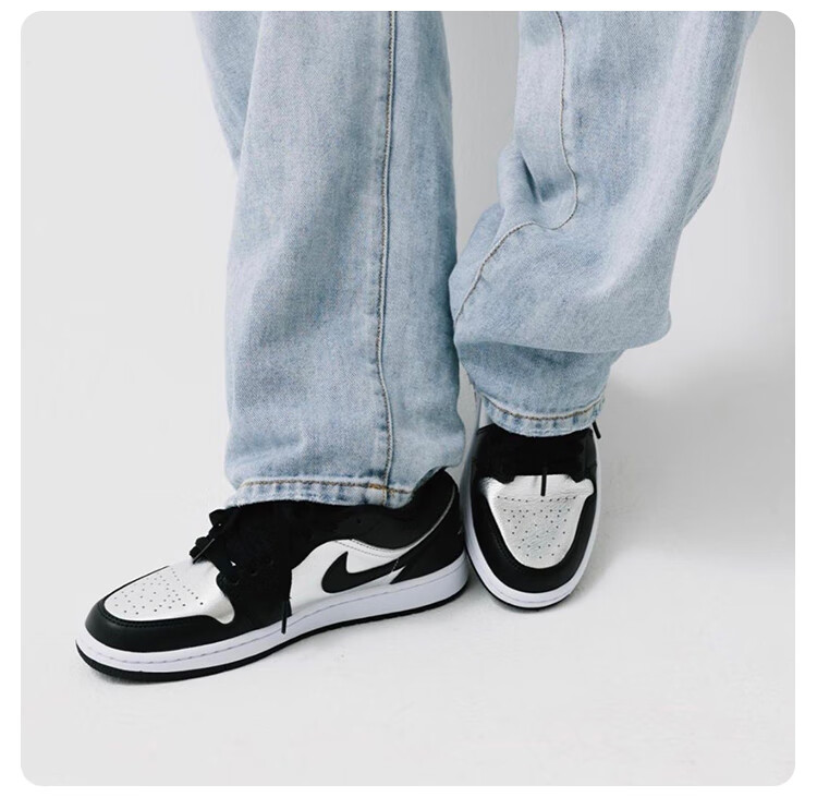 官方旗舰air jorda aj 1 low 低帮 黑银脚趾 da5551-001 40【图片