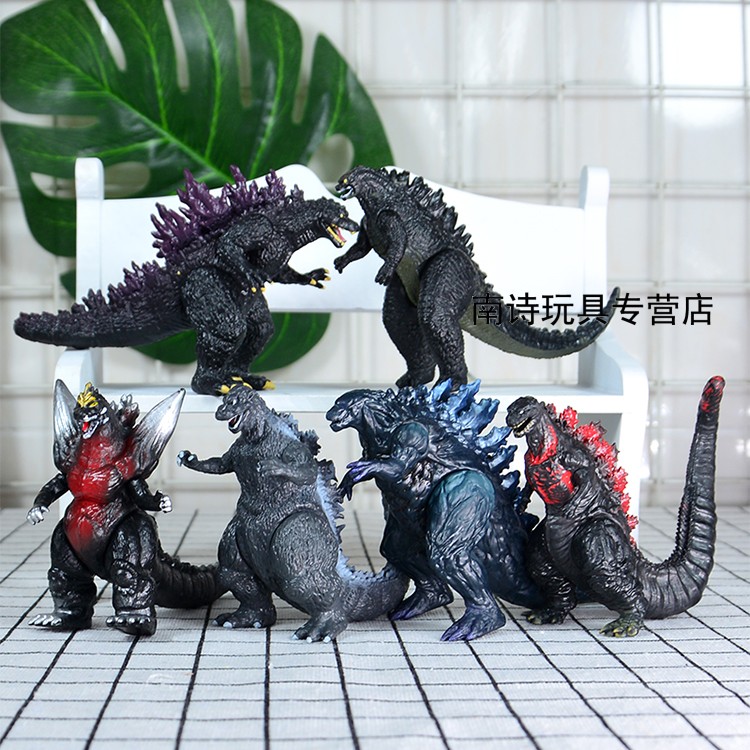 10款全套哥斯拉摆件怪兽玩偶恐龙模型男孩玩具6款哥斯拉高8cm手脚可动