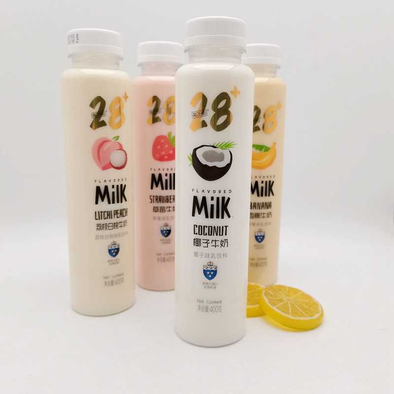 第28街荔枝白桃味牛奶乳饮料椰子味原味甜牛奶400g15瓶整箱混合草莓