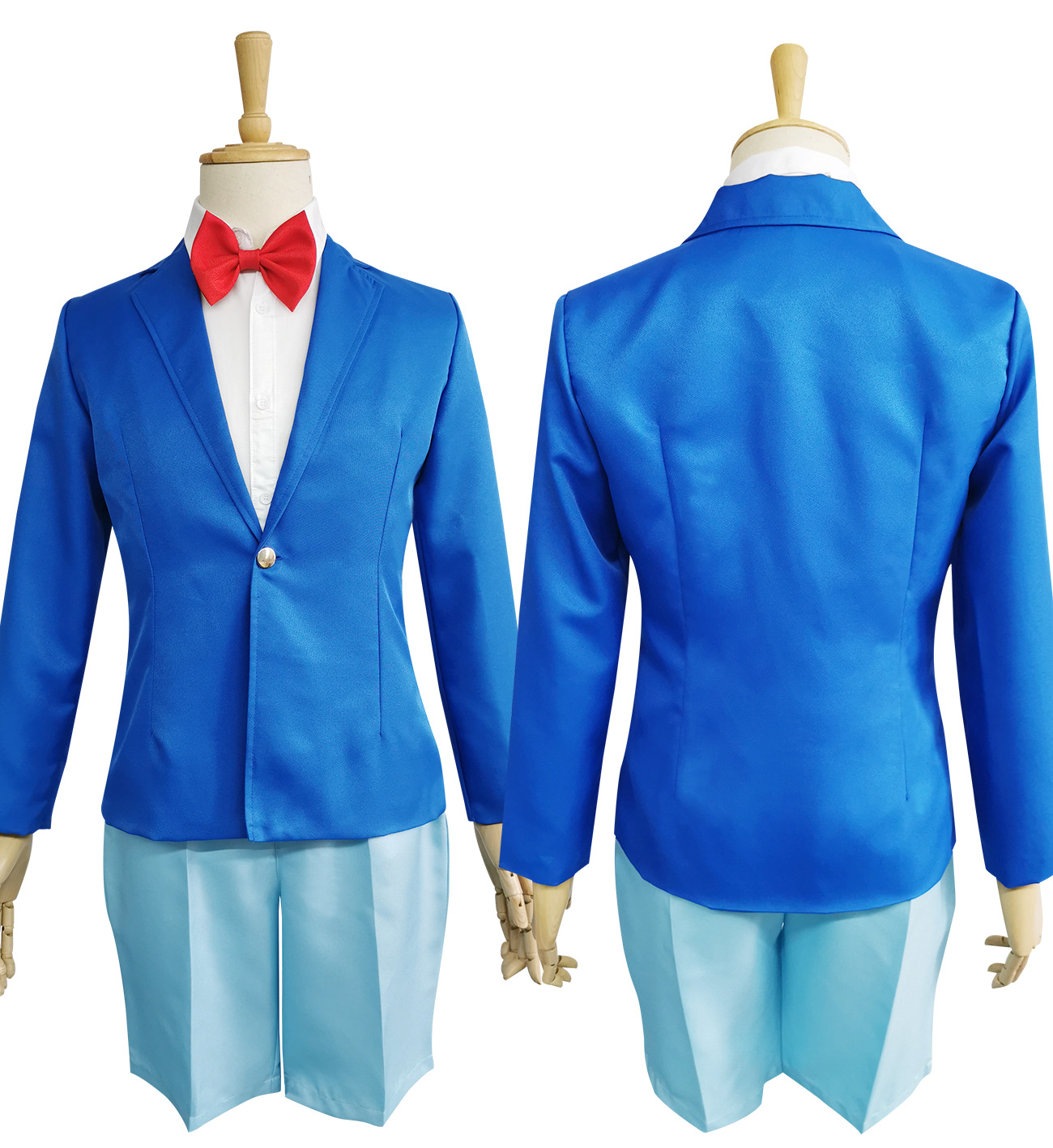 千易色名侦探柯南cos服装新一 柯南蓝色制服儿童cosplay六一表演服