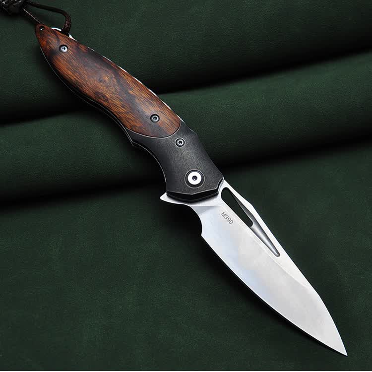 【高档精品】进口奥地利m390粉末钢折叠刀户外求生刀高硬度随身折刀