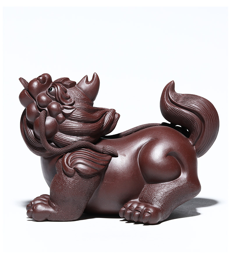 芈雾 精品可养貔貅麒麟茶道茶盘饰品配件创意紫砂茶宠摆件商务礼品