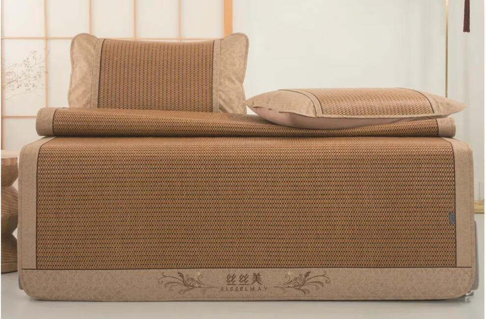 丝丝美凉席冰藤席商超同款可水洗加厚御蔓藤席可折叠套件艾草席 b