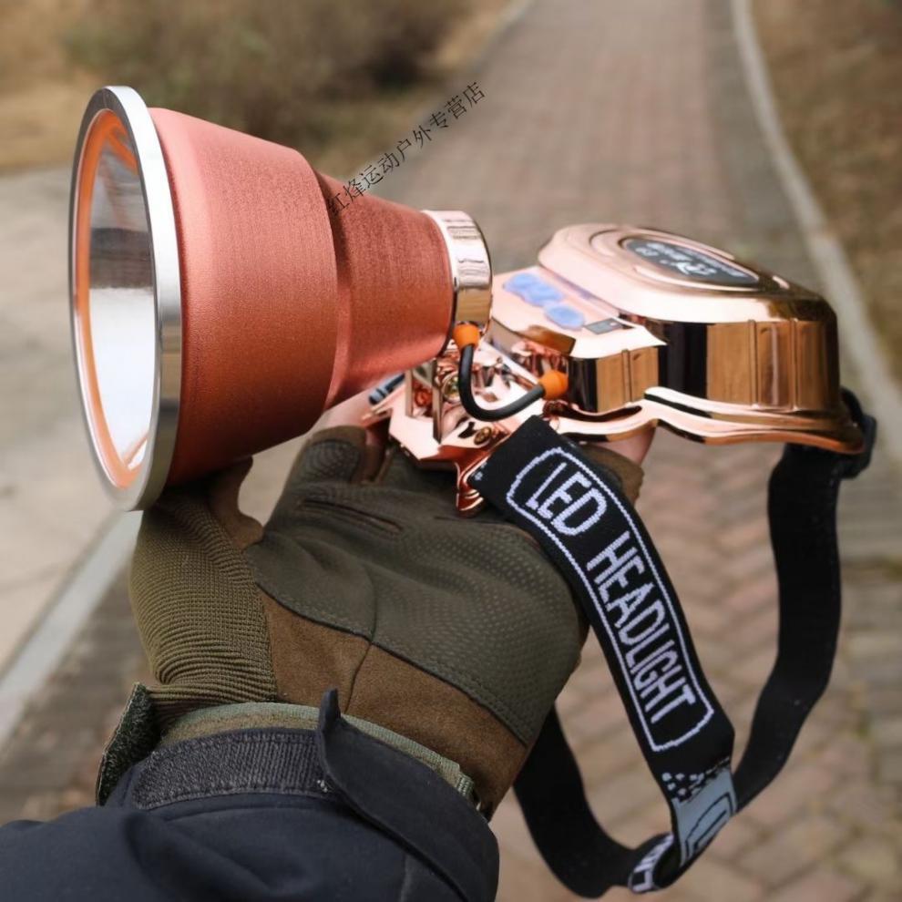 西雀王头灯超长续航e9聚光炮强光头灯充电超亮头戴式手电筒远射户外矿