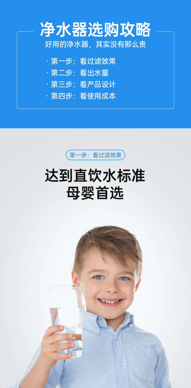 旗舰京品长虹净水器家用直饮厨房自来水水龙头前置过滤器五级超滤净水