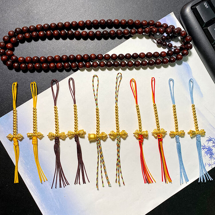 荟幽兰黄金999足金3d硬金金刚铃金刚杵小版一套配串七夕情人节礼物