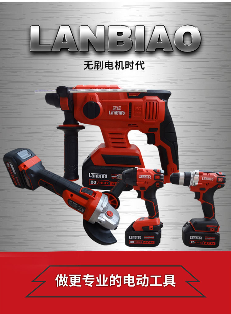 蓝标冲击钻 蓝标搭架充电冲击钻808无刷充电电锤充电器电池裸机身配件
