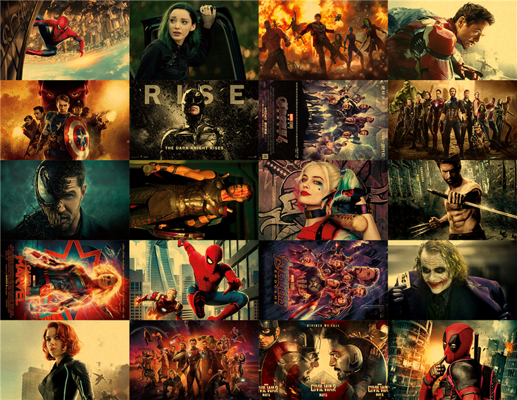 小海报20张经典电影港风张国荣动漫牛皮纸海报 一套20张豆瓣高分电影