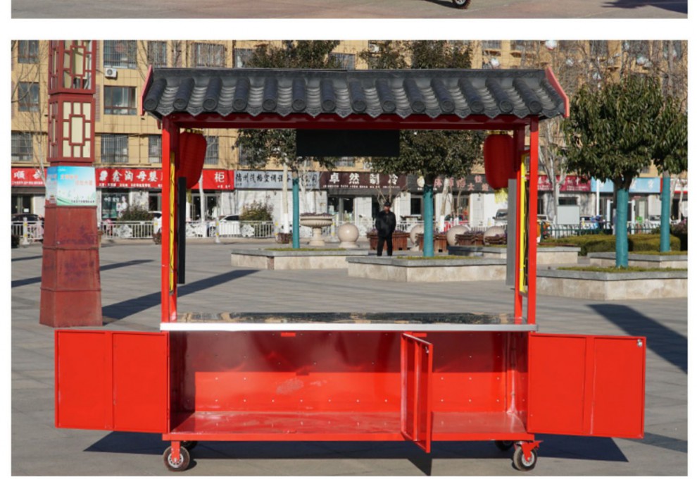小吃车夜市摆摊推车移动手推外卖车网红美食仿古小吃车景区摆摊车移动