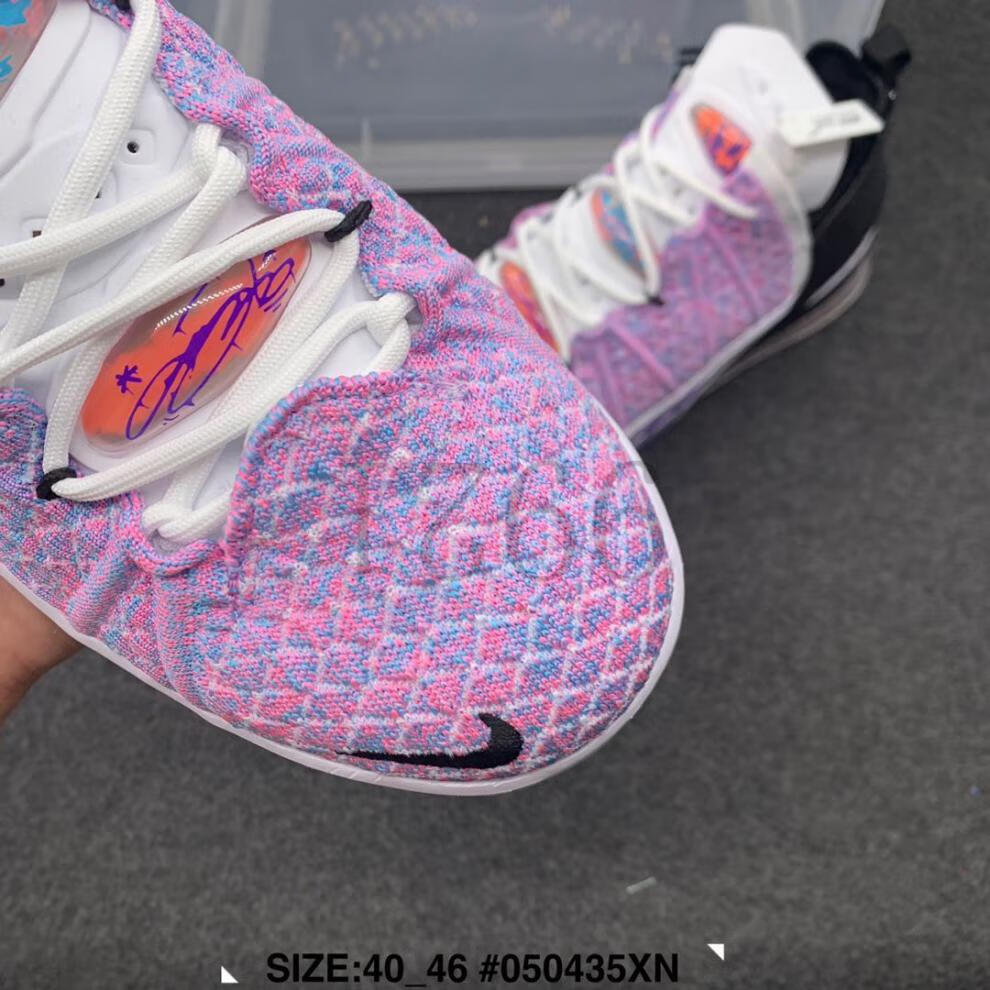 定制球鞋现货速发lebron 18 詹姆斯18代篮球鞋冰蓝 黑粉紫zoom气垫