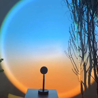 氛围夕阳落日灯网红少女ins卧室拍照投影落地 灯设计师客厅背景墙