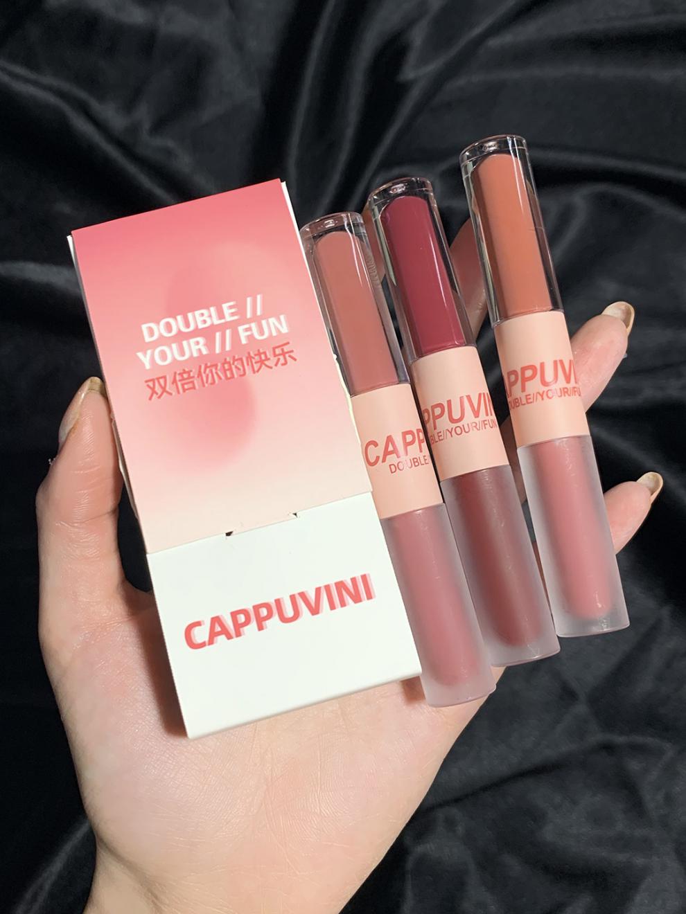 cappuvini卡泡维妮趣味双头唇釉 丝绒雾面水光镜面嘟嘟唇玻璃唇蜜学生