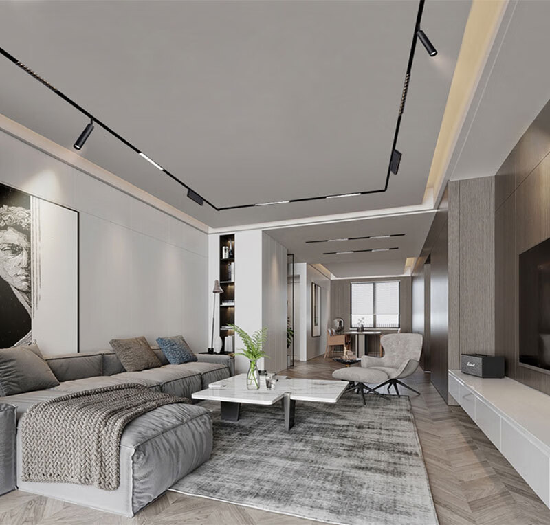 恒永泰 嵌入式磁吸轨道灯 led线条灯吊装条形射灯客厅无主灯照明无边