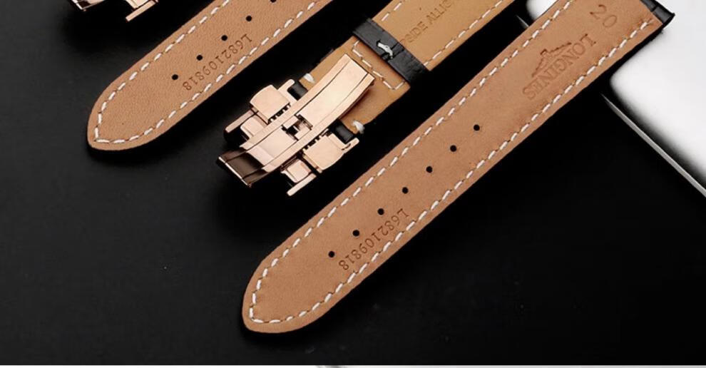 适用于浪琴手表带皮带嘉岚表带真皮男女mm瑰丽男款原装手表皮带鳄鱼纹