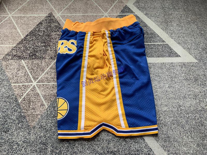 腾讯体育官方旗舰nba勇士队白色just don复古球裤 蓝色just don复古
