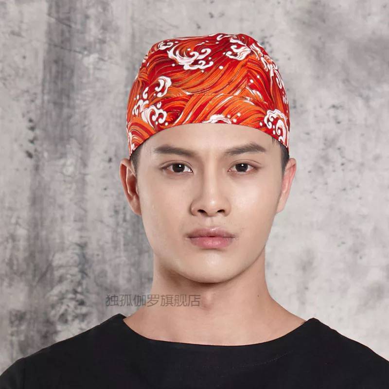 日式厨师头巾包头帽子日本日料店厨房工作帽海盗帽餐厅料理寿司店服务