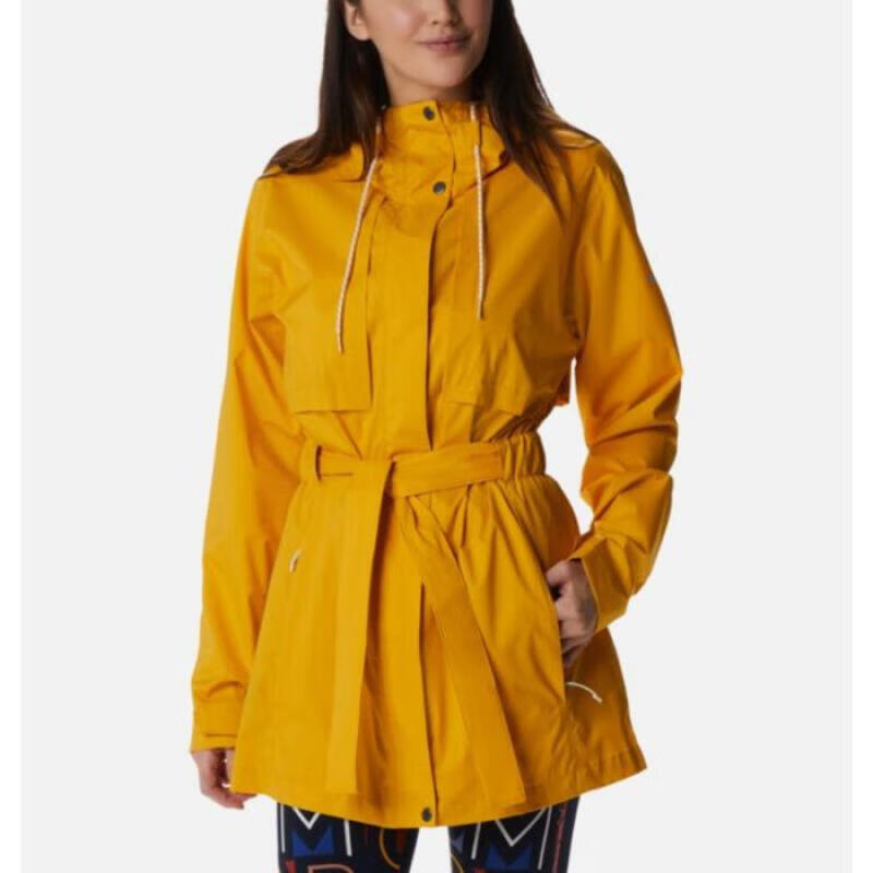 columbia哥伦比亚女装风衣连帽可调节时尚防水中长款轻质舒适可拆卸