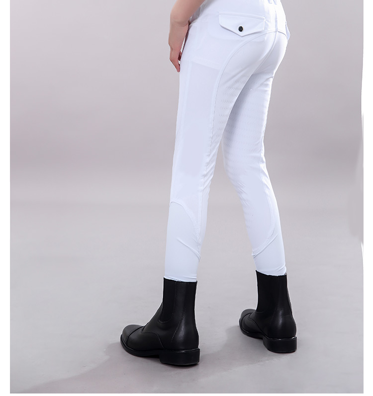 儿童夏季硅胶骑马裤速干马术裤白色训练比赛马裤男骑马服装女白色120