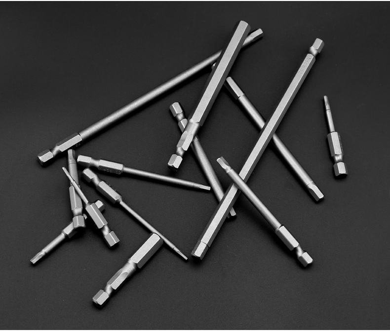 内六角内六方批头螺丝刀加长强磁性风批头电动电钻六角扳手起子头 桔