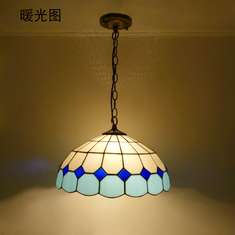 彩色玻璃地中海风格多尺寸多色调卧室餐厅酒店吊灯十大品牌商场同款