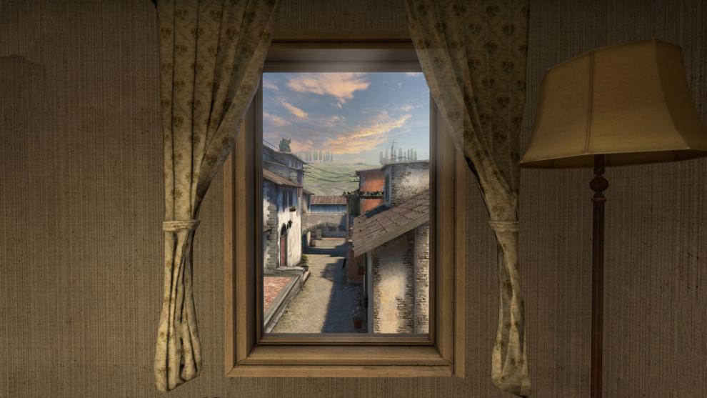 csgo油画 csgo油画炼狱小镇侧道vip装饰游戏风景s1mple挂简约布古带框