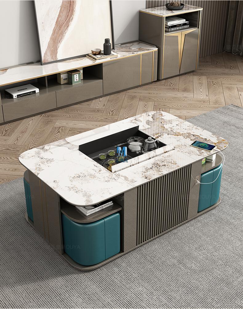 全自动智能升降茶几客厅现代多功能功夫茶台一体泡茶轻奢电动茶桌琦莎