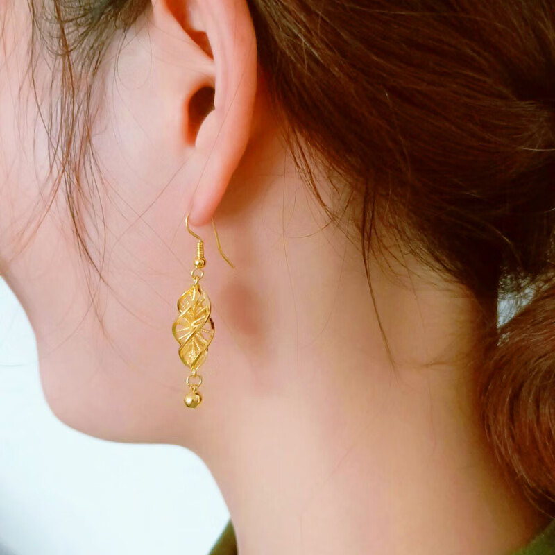 老凤凰金店金耳环女款耳坠子妈妈款转运珠送礼物仿金饰品年轻时尚首饰