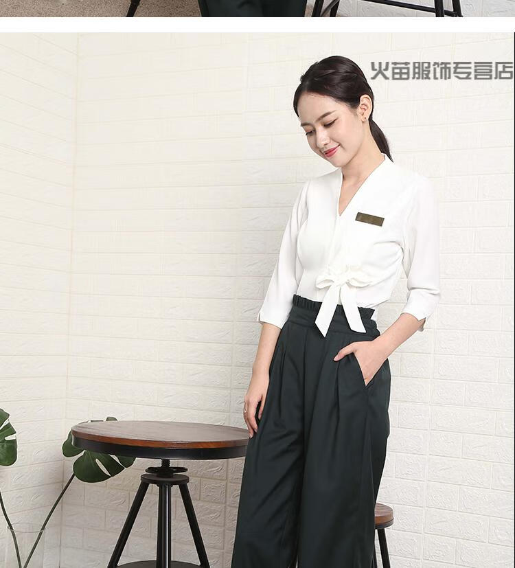 spa养生馆美容师工作服夏季美容师美容院足浴养生会所足疗短袖气质