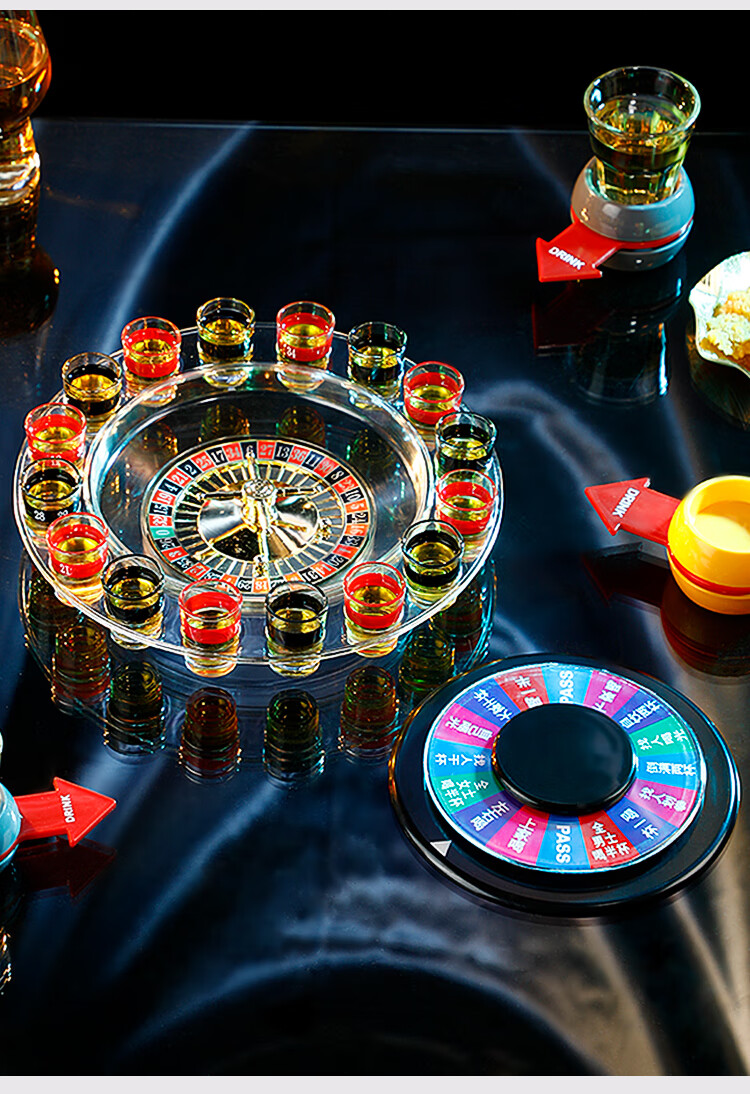 槿致俄罗斯转盘俄罗斯喝酒游戏转盘酒吧用品ktv助兴玩具聚会创意令