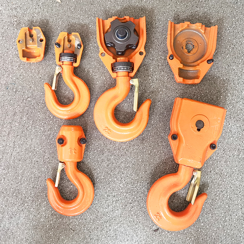 环链电动葫芦吊钩总成单双链条葫芦下钩鬼头日立吊机专用轴承挂钩 2吨