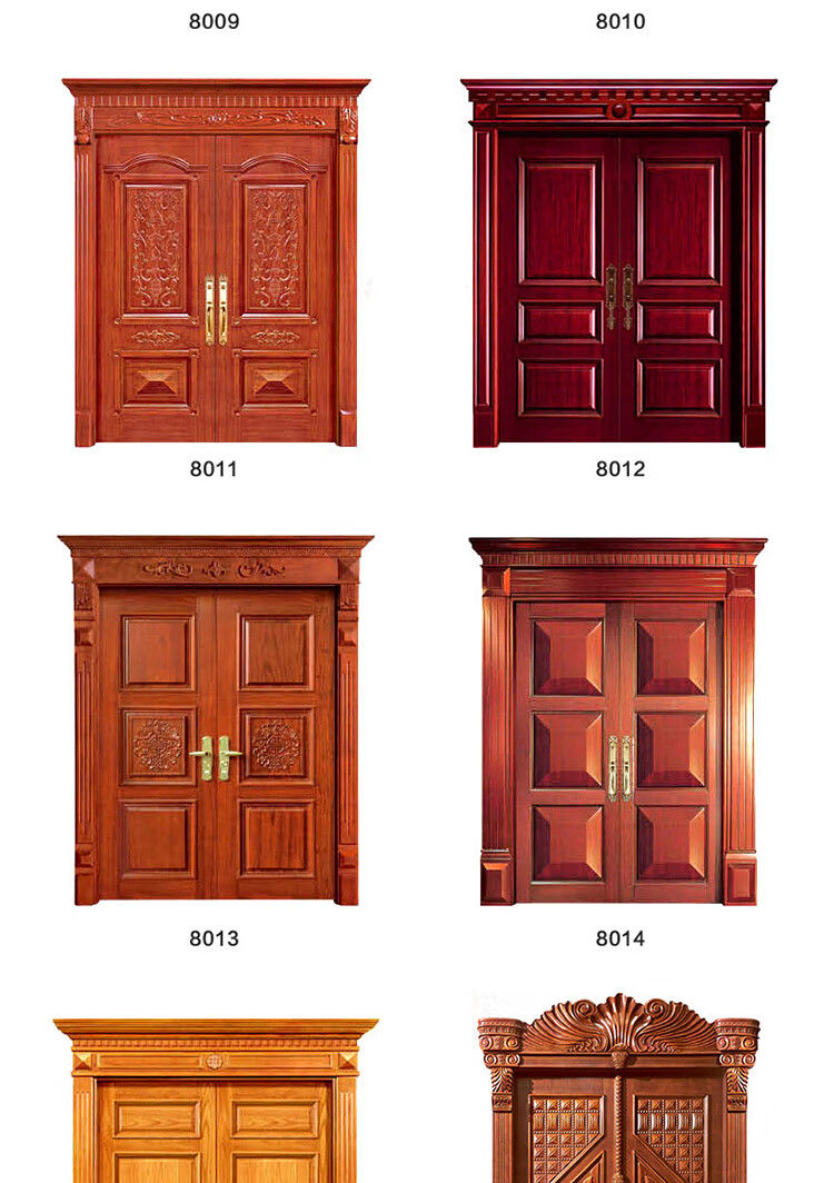 大门入户门实木原木实木橡木大门双开门别墅进户门对开门沙比利子母门