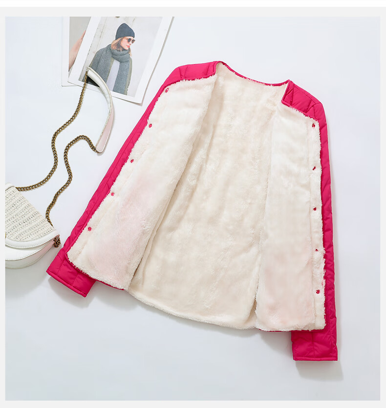 cilian 加绒加厚内胆棉衣女贴身保暖内穿打底小棉袄秋冬短款棉服外套