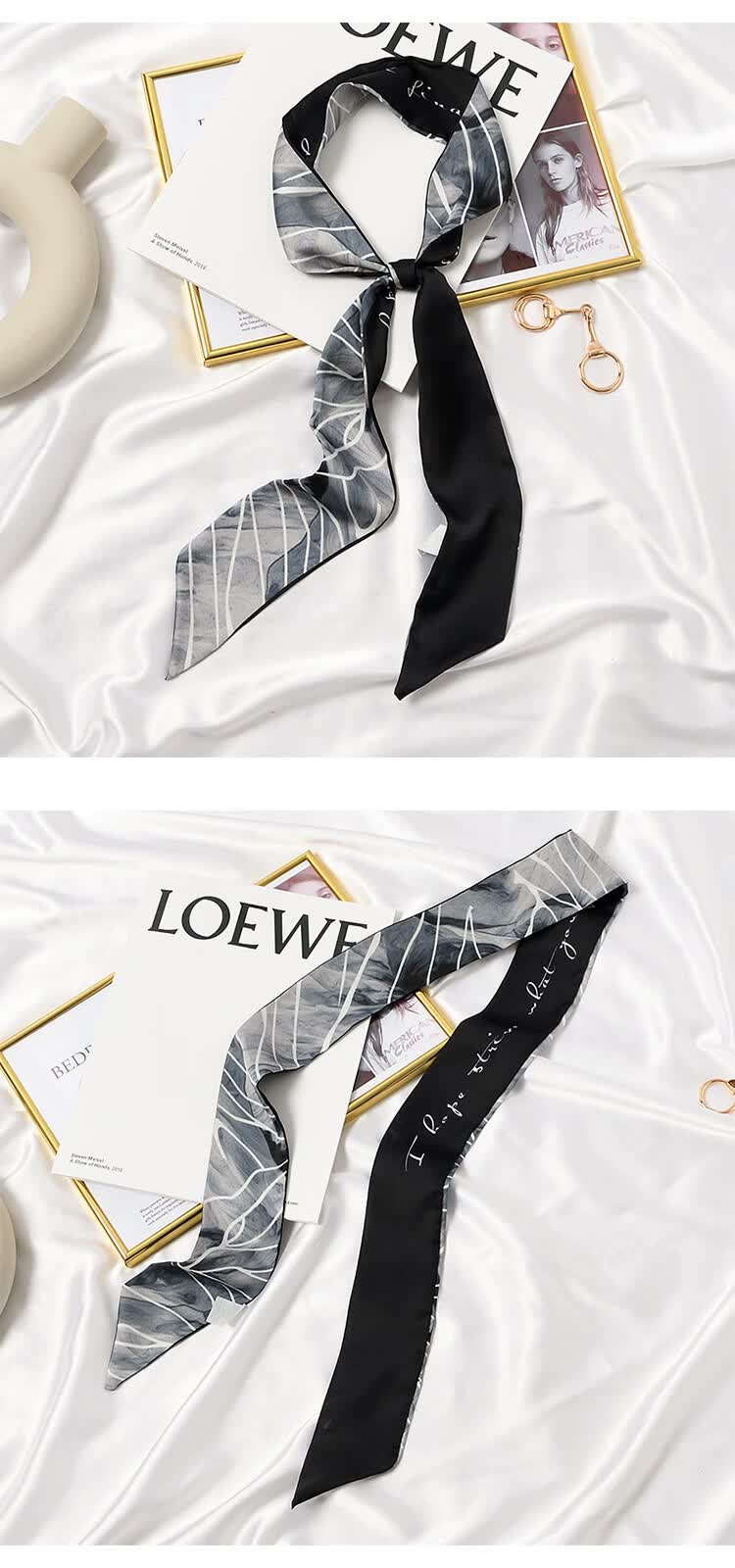 aofanlei品牌小众轻奢绑包包丝巾女高端正装衬衫领巾配饰绑头发发带