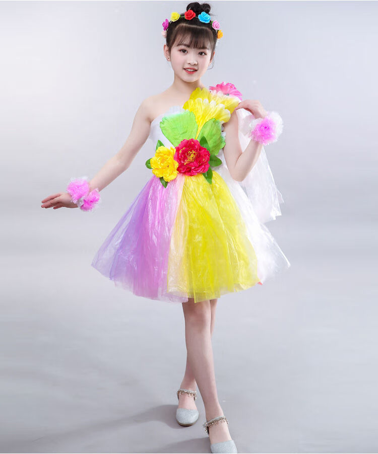 valor man女童废物利用塑料袋环保裙手工创意制作亲子时装秀幼儿园