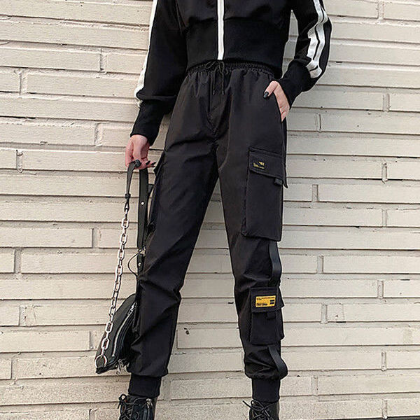 酷士凡搭配高帮鞋的裤子大码工装裤男女春秋新款束脚休闲裤高腰宽松