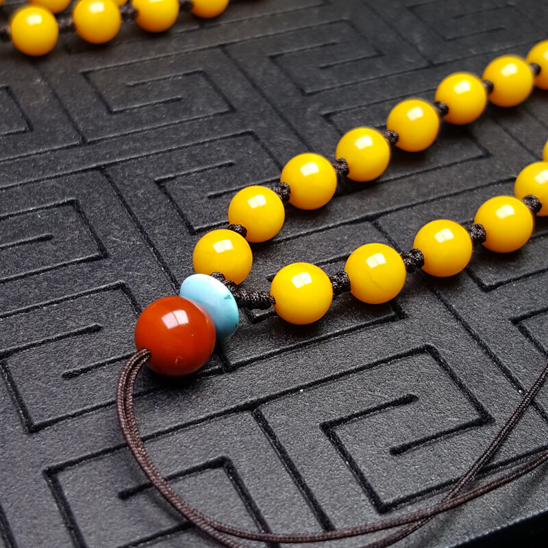 天老蜜蜡然项链蜜蜡挂绳蜜蜡毛衣链编金刚结加长款俄罗斯琥珀项链